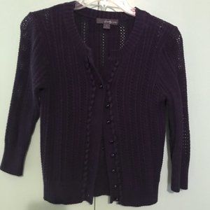 Deep Purple crochet patterned sweater